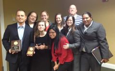 Fall 2012 NWMO 2nd place, Ben Marble Attorney award, with coach D. Moorehead